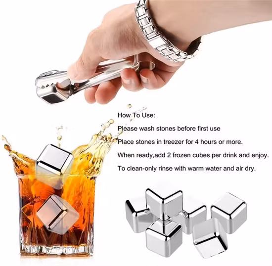 304 Stainless Steel Ice Cube Wisky Reusable Chilling Wine Stone