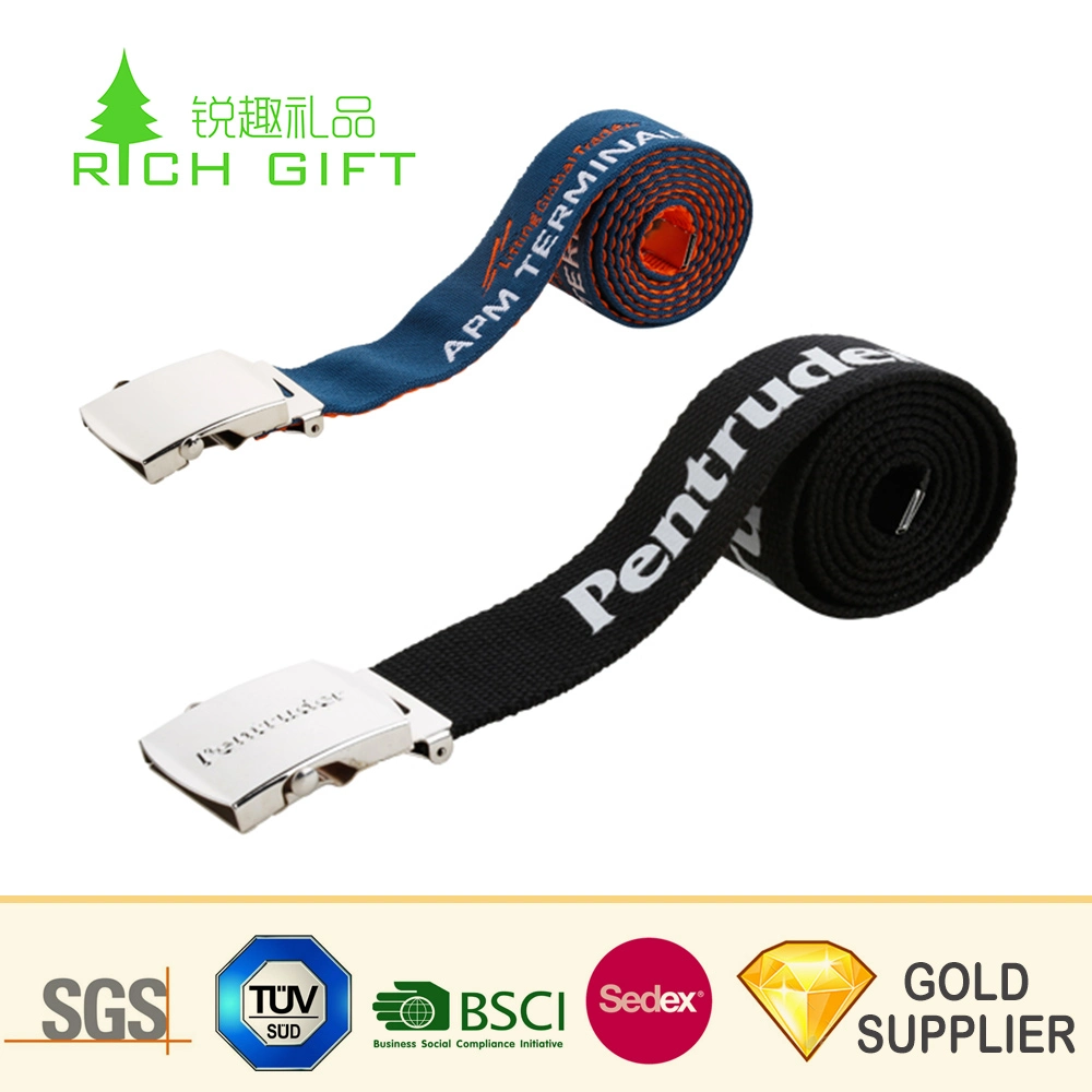 Made in China Custom Elastic Heat Transfer Printed Brand Belt with Accessories for Sale
