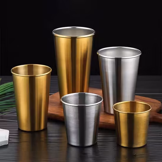 Custom Party Beer Pong Pint Stackable Single Wall Water Small Shot Drink Tumbler Metal Glass Stainless Steel Cup