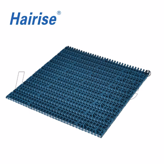 Rubber Covered Dark Green Plastic Table Top Modular Belt for Beer Assembly Line