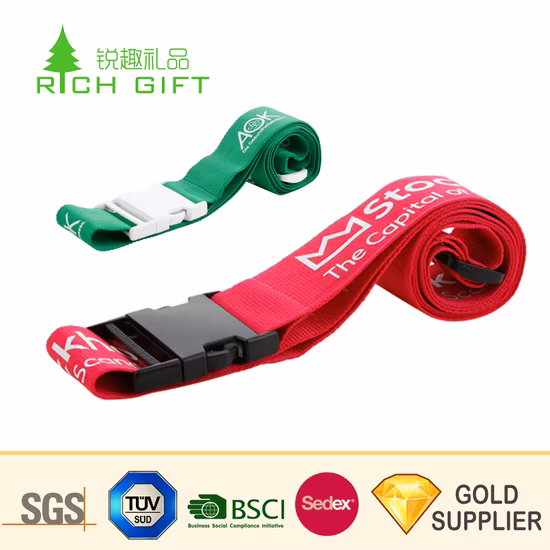 Factory Price Custom Promotional Blank Strap Detachable Luggage Belt Lanyard for Travel Luggage Boxes