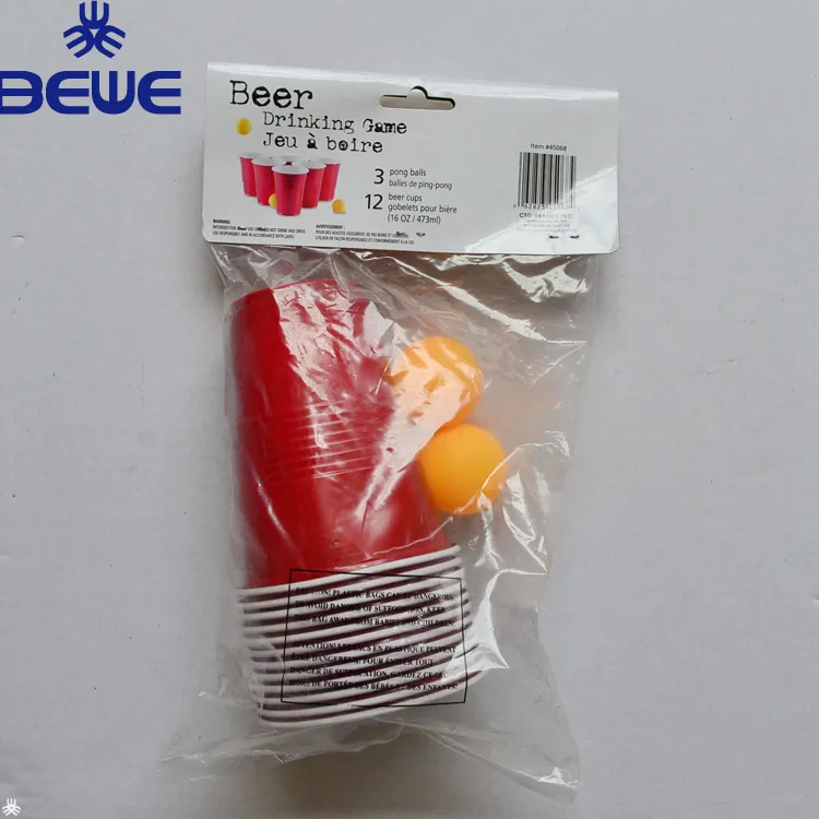 Funny Customized 12 Cups with 3 Balls Beer Pingpong Set