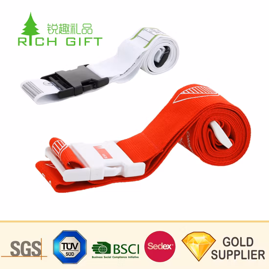High Quality Custom Blank Material Colorful Printed Travel Luggage Belt Strap with Your Own Logo